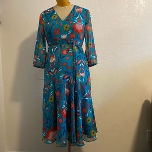 Boden Colorful Floral Dress, Size 8